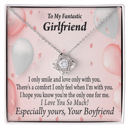 To My Girlfriend Girlfriend The Only One For Me Infinity Knot Necklace Message Card-Express Your Love Gifts