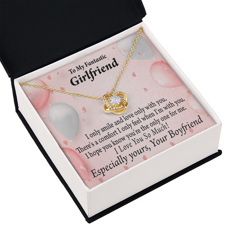 To My Girlfriend Girlfriend The Only One For Me Infinity Knot Necklace Message Card-Express Your Love Gifts