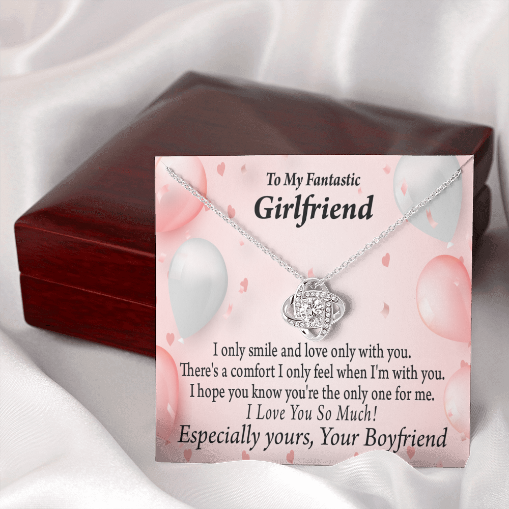 To My Girlfriend Girlfriend The Only One For Me Infinity Knot Necklace Message Card-Express Your Love Gifts