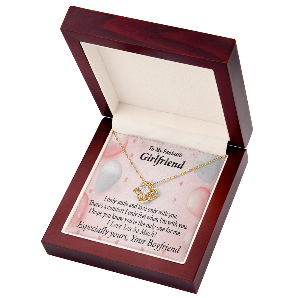 To My Girlfriend Girlfriend The Only One For Me Infinity Knot Necklace Message Card-Express Your Love Gifts