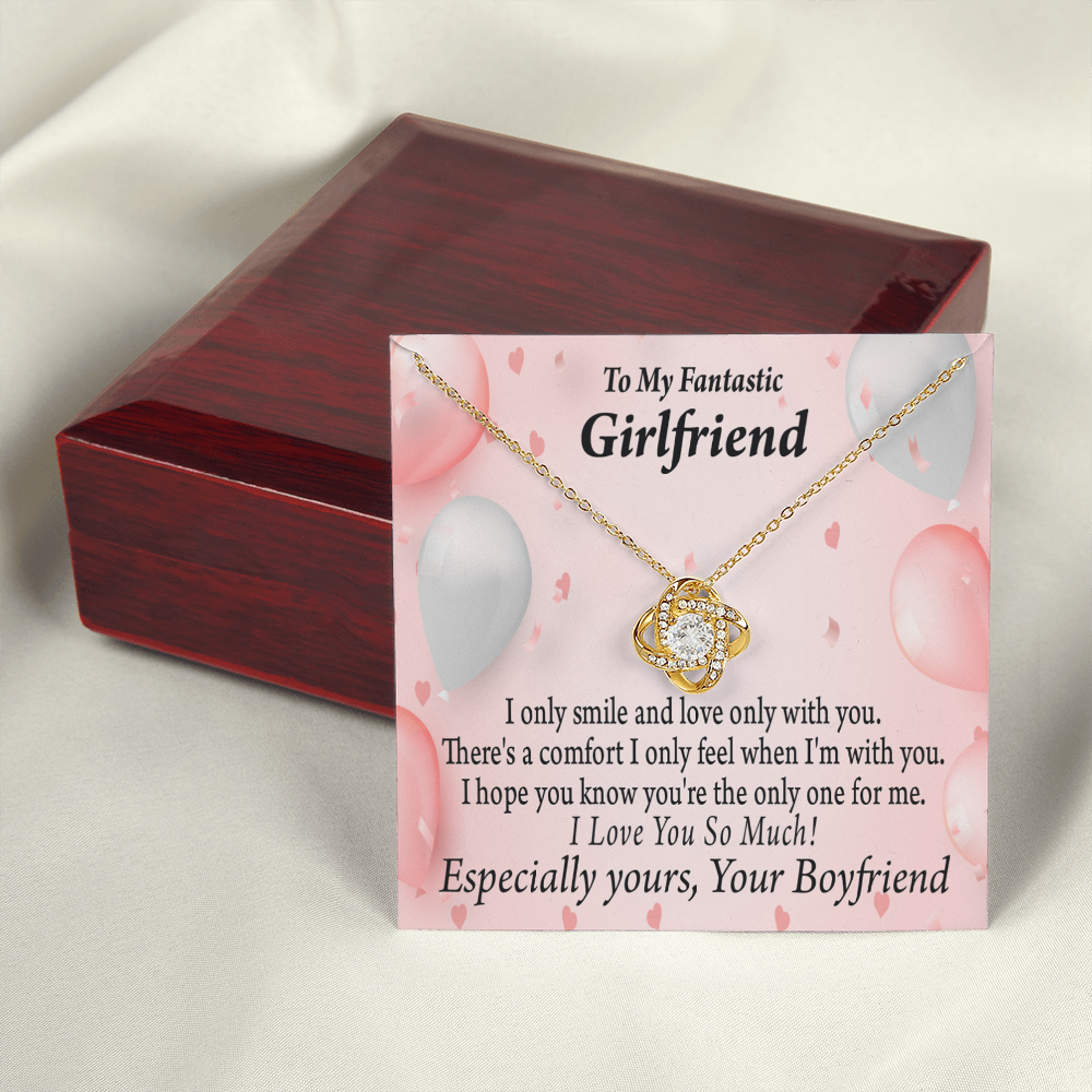 To My Girlfriend Girlfriend The Only One For Me Infinity Knot Necklace Message Card-Express Your Love Gifts