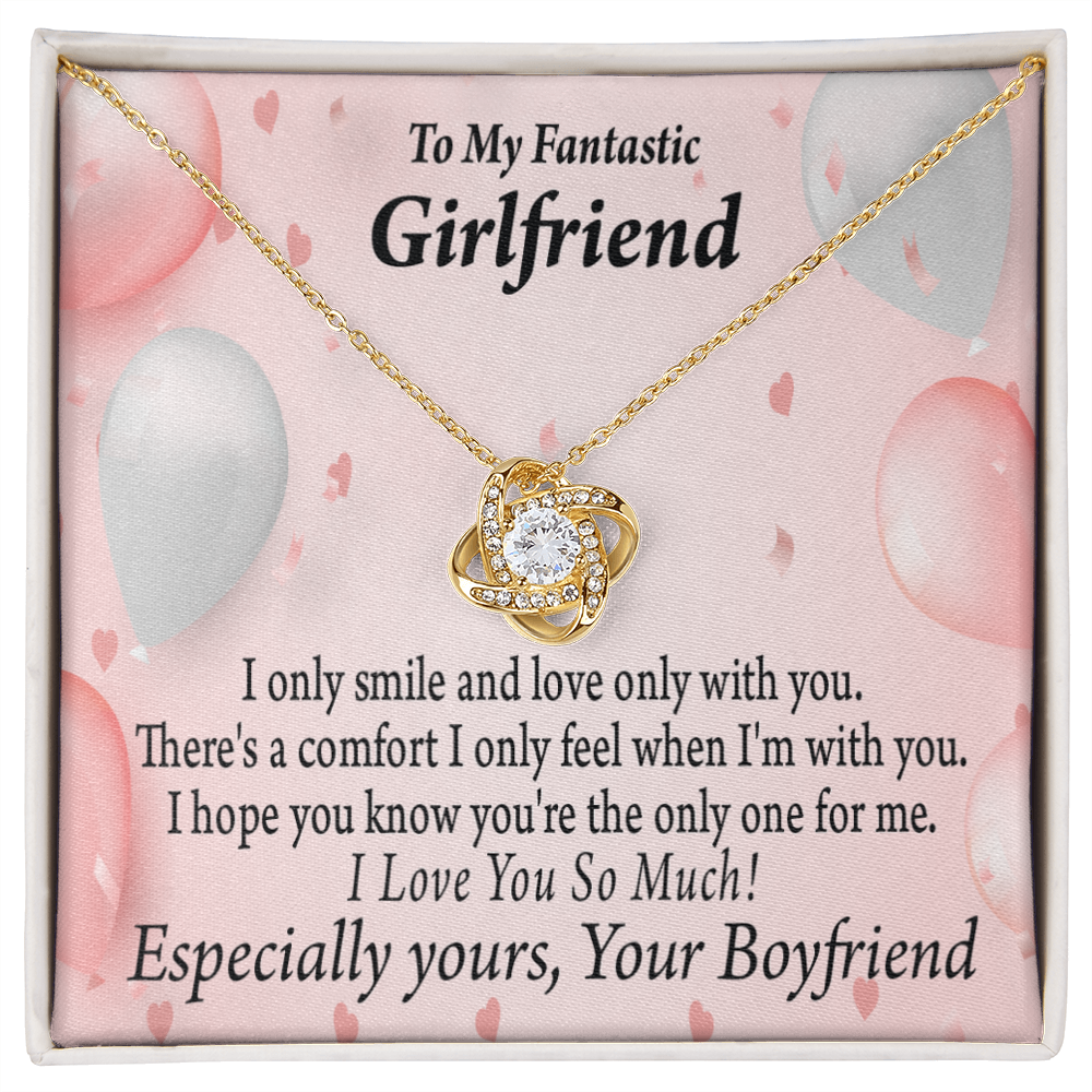 To My Girlfriend Girlfriend The Only One For Me Infinity Knot Necklace Message Card-Express Your Love Gifts