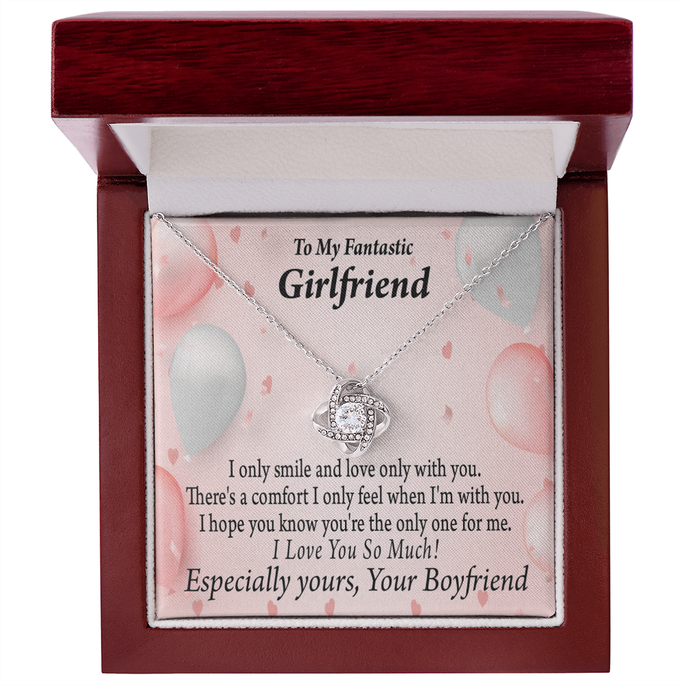 To My Girlfriend Girlfriend The Only One For Me Infinity Knot Necklace Message Card-Express Your Love Gifts