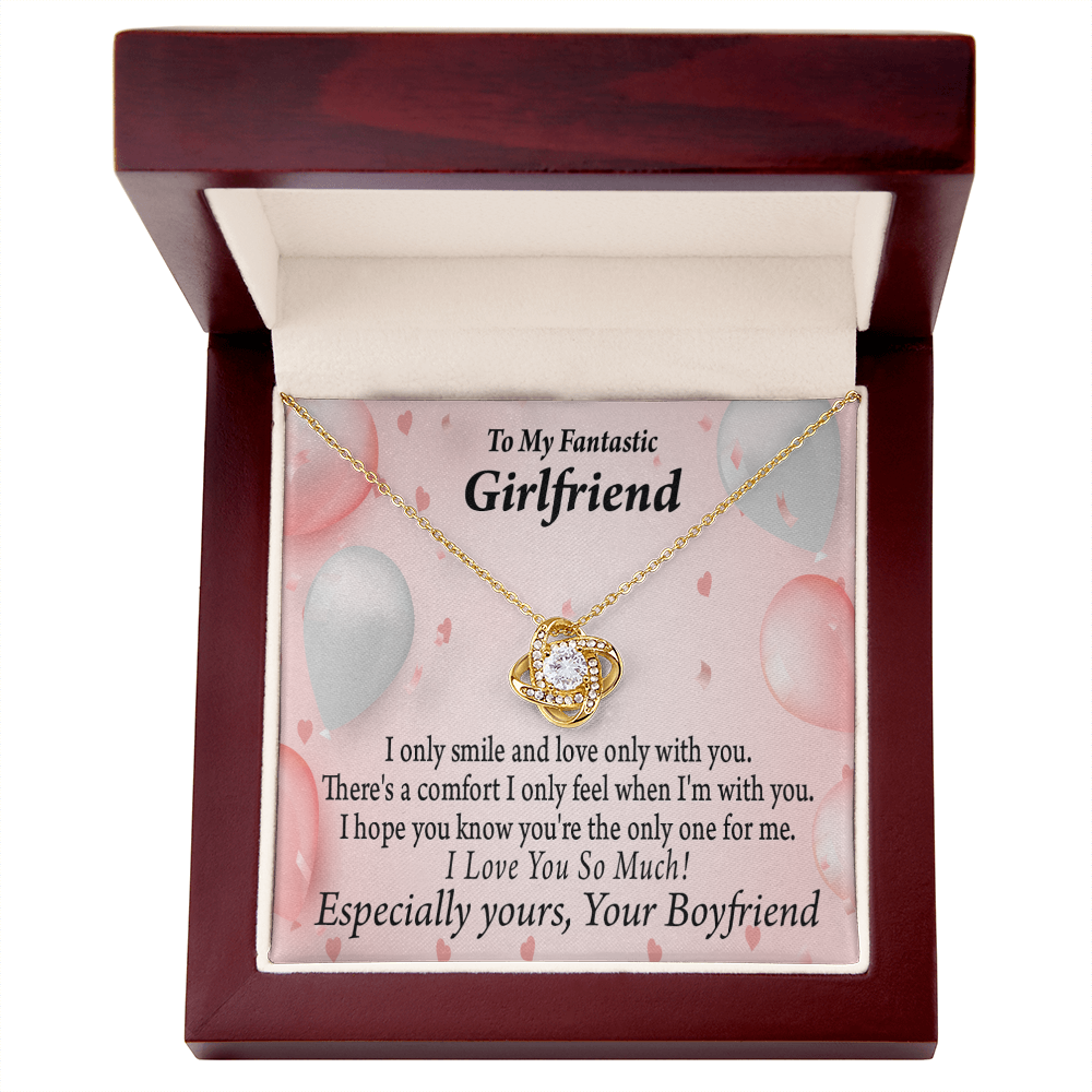 To My Girlfriend Girlfriend The Only One For Me Infinity Knot Necklace Message Card-Express Your Love Gifts