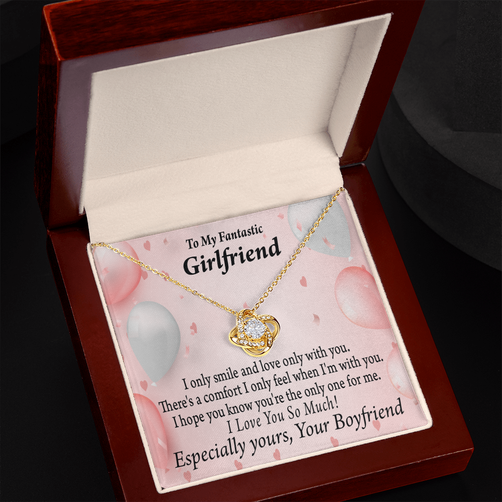 To My Girlfriend Girlfriend The Only One For Me Infinity Knot Necklace Message Card-Express Your Love Gifts