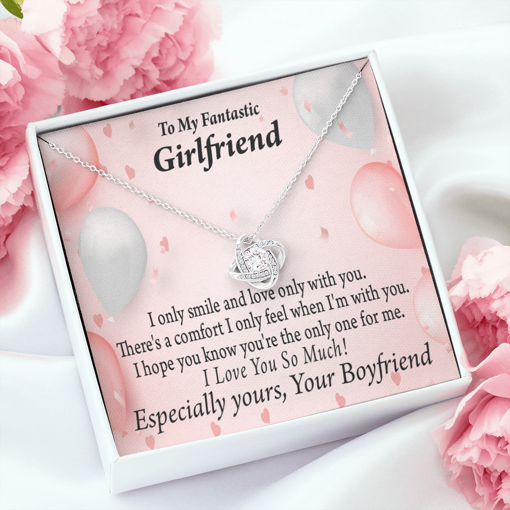 To My Girlfriend Girlfriend The Only One For Me Infinity Knot Necklace Message Card-Express Your Love Gifts