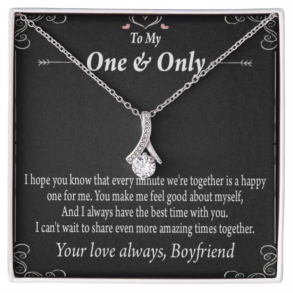 To My Girlfriend Girlfriend To More Amazing Times Together Alluring Ribbon Necklace Message Card-Express Your Love Gifts