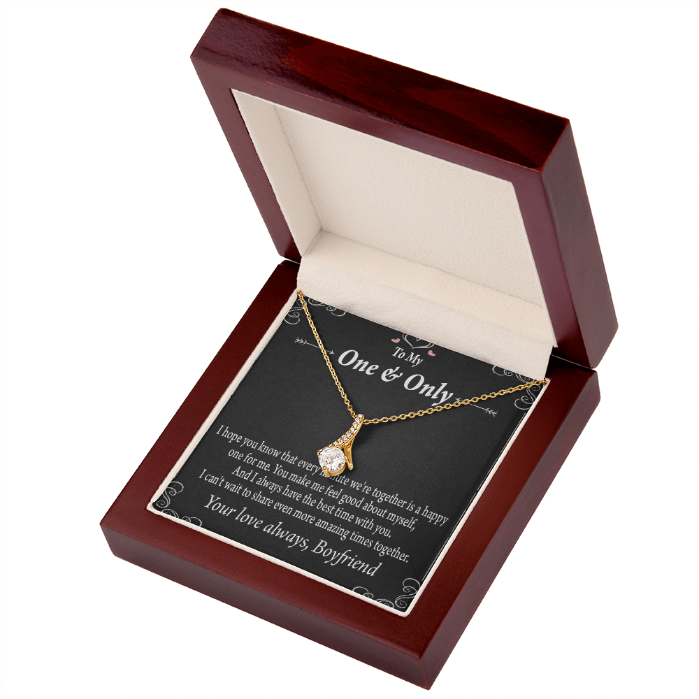 To My Girlfriend Girlfriend To More Amazing Times Together Alluring Ribbon Necklace Message Card-Express Your Love Gifts