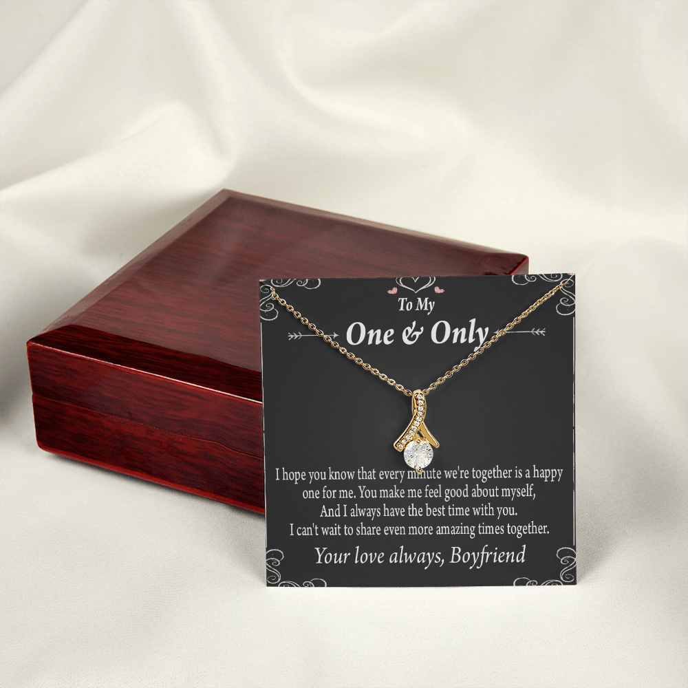 To My Girlfriend Girlfriend To More Amazing Times Together Alluring Ribbon Necklace Message Card-Express Your Love Gifts
