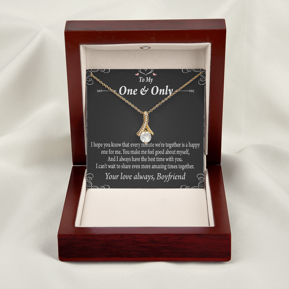 To My Girlfriend Girlfriend To More Amazing Times Together Alluring Ribbon Necklace Message Card-Express Your Love Gifts