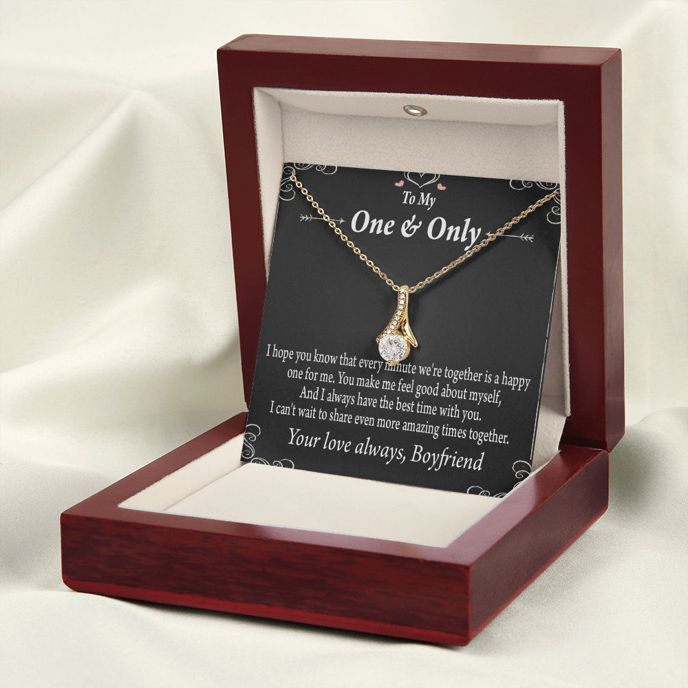 To My Girlfriend Girlfriend To More Amazing Times Together Alluring Ribbon Necklace Message Card-Express Your Love Gifts