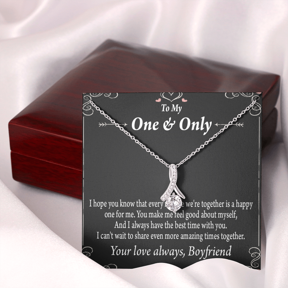 To My Girlfriend Girlfriend To More Amazing Times Together Alluring Ribbon Necklace Message Card-Express Your Love Gifts