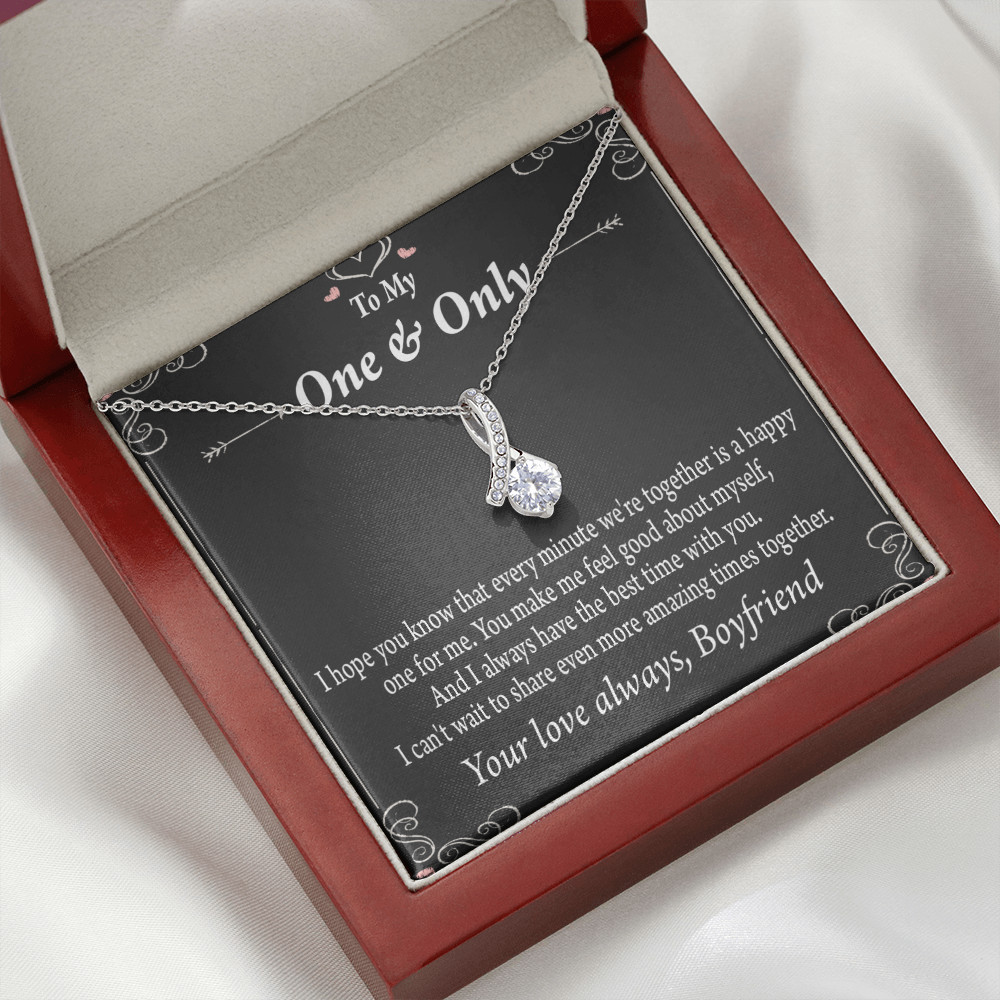To My Girlfriend Girlfriend To More Amazing Times Together Alluring Ribbon Necklace Message Card-Express Your Love Gifts