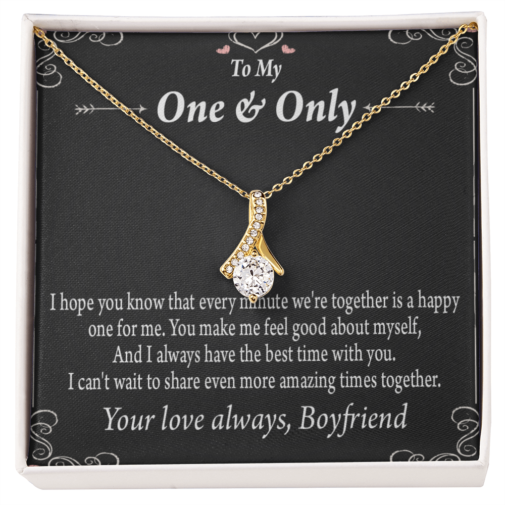To My Girlfriend Girlfriend To More Amazing Times Together Alluring Ribbon Necklace Message Card-Express Your Love Gifts