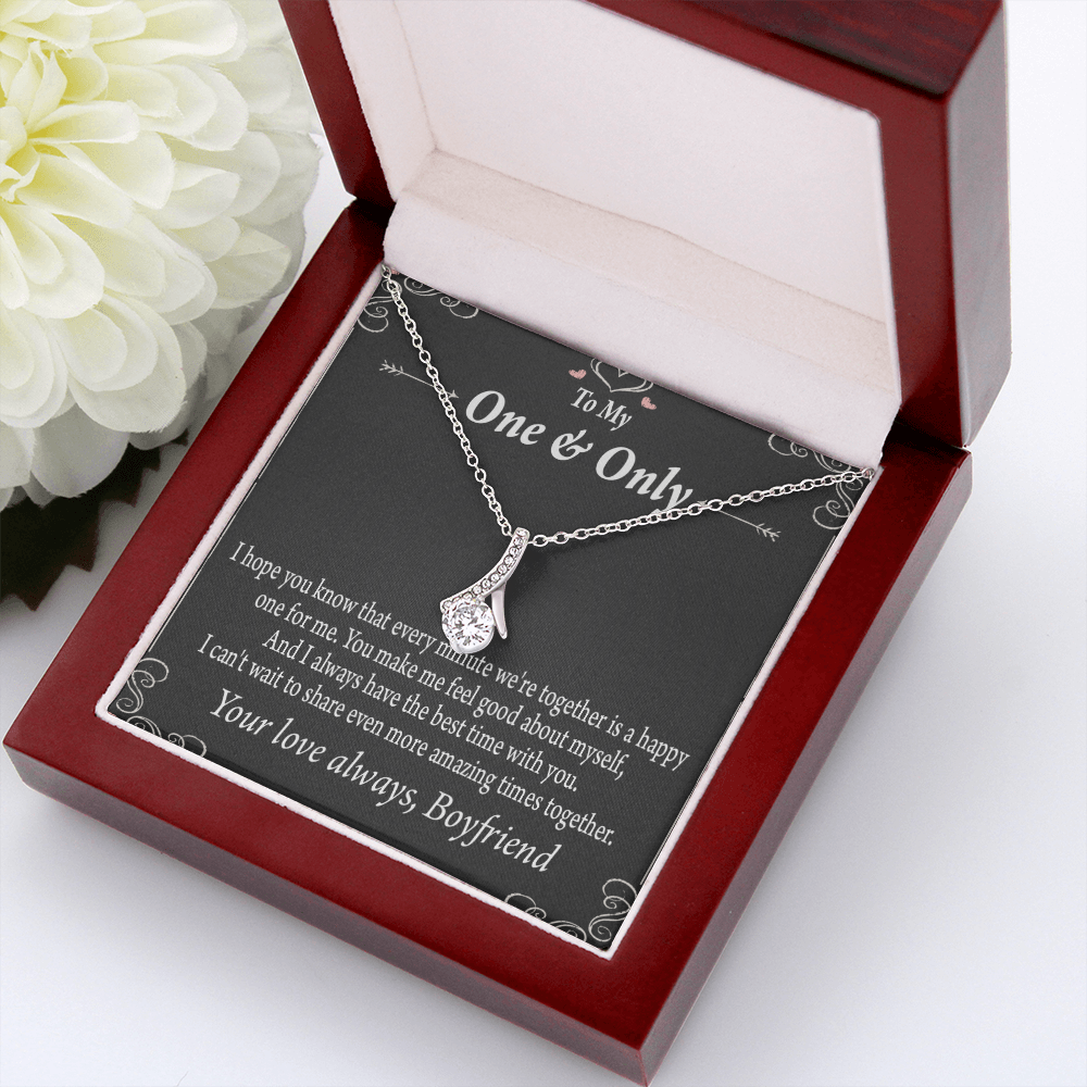 To My Girlfriend Girlfriend To More Amazing Times Together Alluring Ribbon Necklace Message Card-Express Your Love Gifts