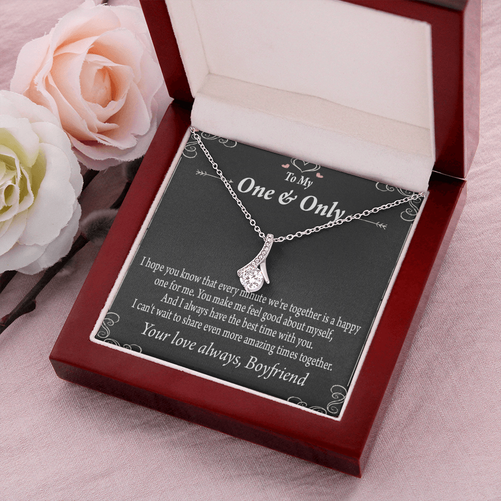 To My Girlfriend Girlfriend To More Amazing Times Together Alluring Ribbon Necklace Message Card-Express Your Love Gifts
