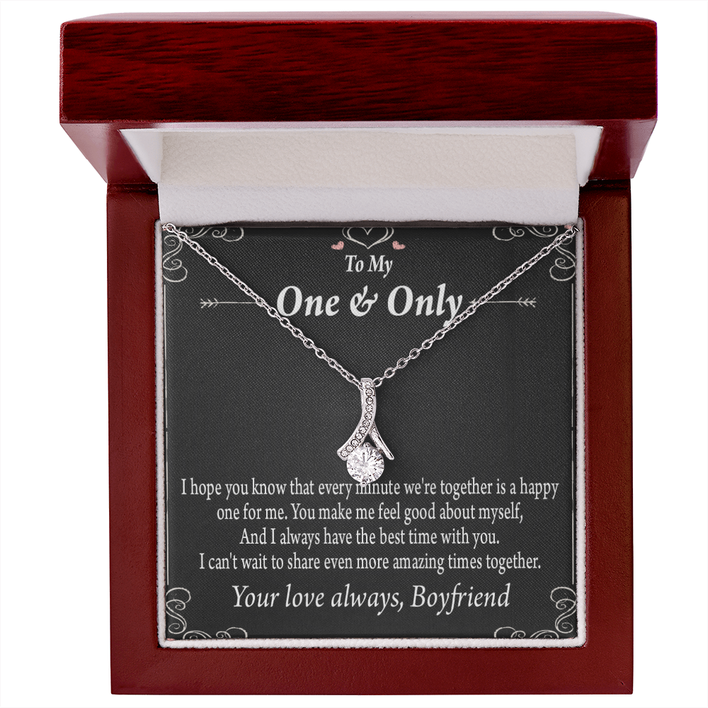 To My Girlfriend Girlfriend To More Amazing Times Together Alluring Ribbon Necklace Message Card-Express Your Love Gifts