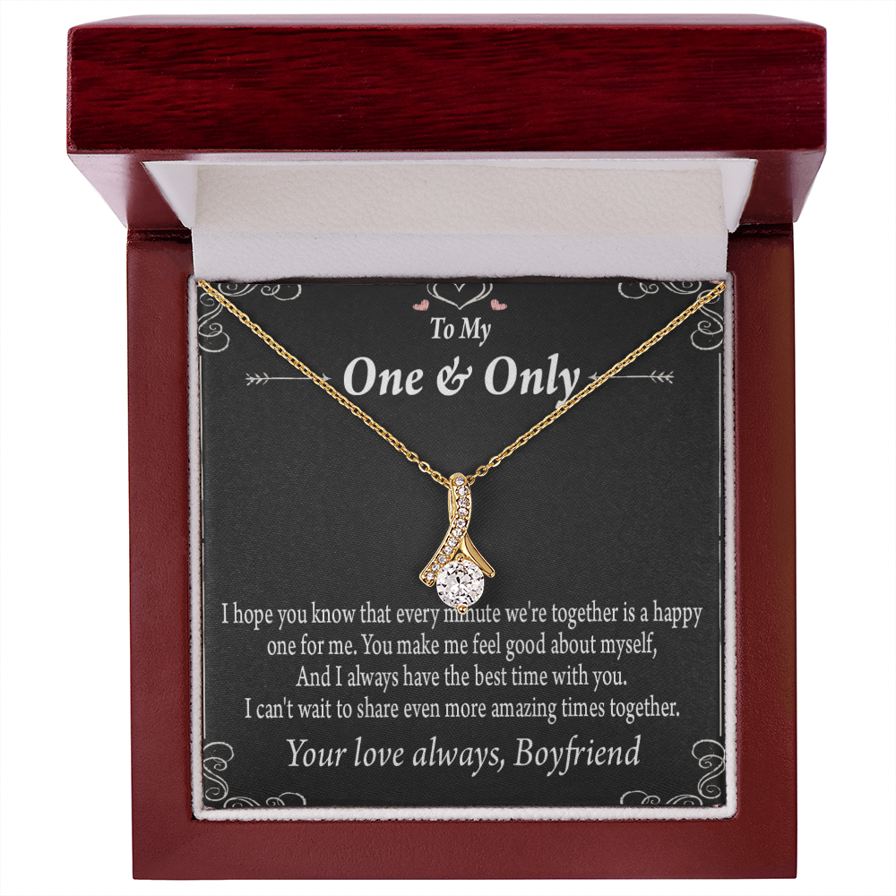 To My Girlfriend Girlfriend To More Amazing Times Together Alluring Ribbon Necklace Message Card-Express Your Love Gifts