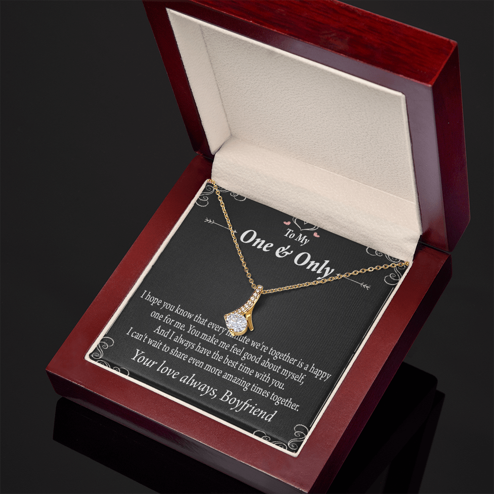 To My Girlfriend Girlfriend To More Amazing Times Together Alluring Ribbon Necklace Message Card-Express Your Love Gifts