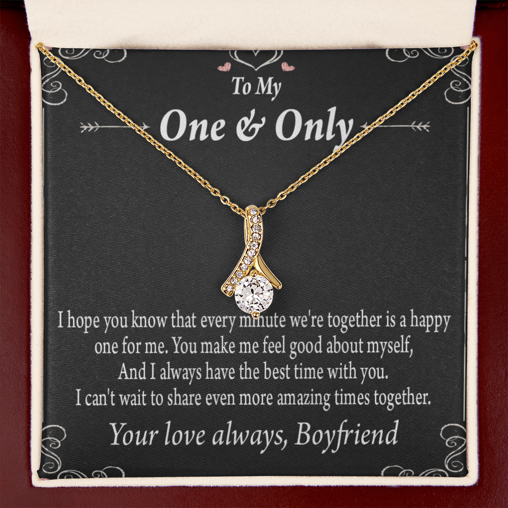 To My Girlfriend Girlfriend To More Amazing Times Together Alluring Ribbon Necklace Message Card-Express Your Love Gifts