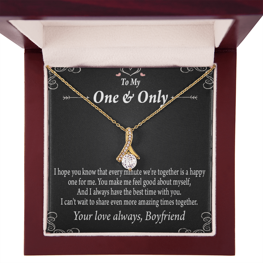 To My Girlfriend Girlfriend To More Amazing Times Together Alluring Ribbon Necklace Message Card-Express Your Love Gifts