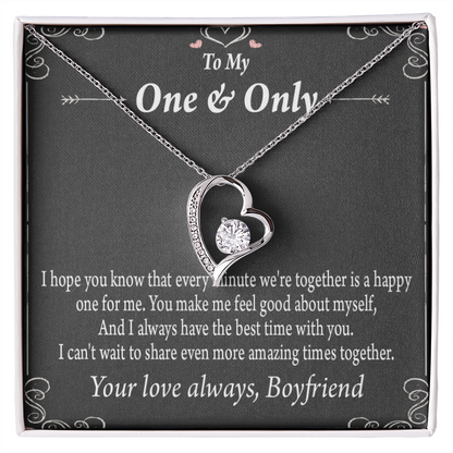 To My Girlfriend Girlfriend To More Amazing Times Together Forever Necklace w Message Card-Express Your Love Gifts