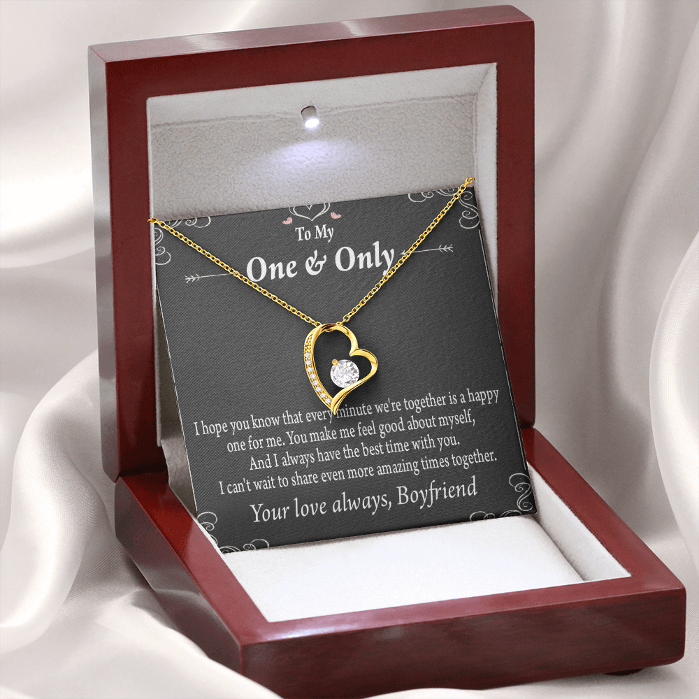 To My Girlfriend Girlfriend To More Amazing Times Together Forever Necklace w Message Card-Express Your Love Gifts