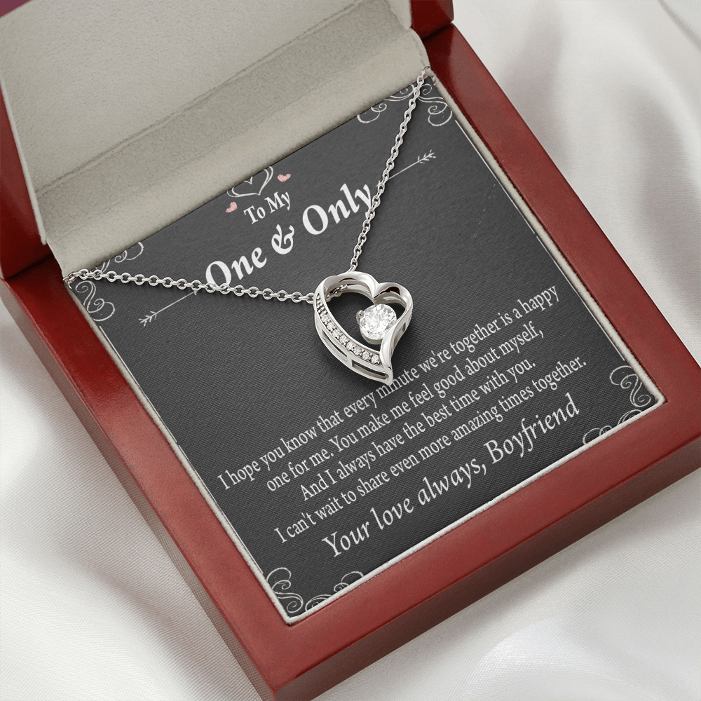 To My Girlfriend Girlfriend To More Amazing Times Together Forever Necklace w Message Card-Express Your Love Gifts