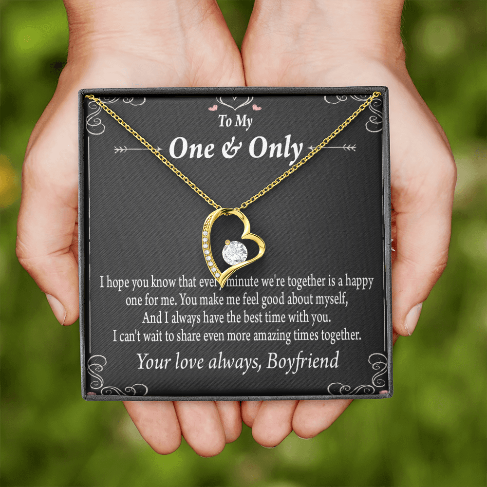 To My Girlfriend Girlfriend To More Amazing Times Together Forever Necklace w Message Card-Express Your Love Gifts