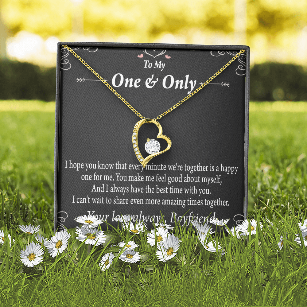 To My Girlfriend Girlfriend To More Amazing Times Together Forever Necklace w Message Card-Express Your Love Gifts