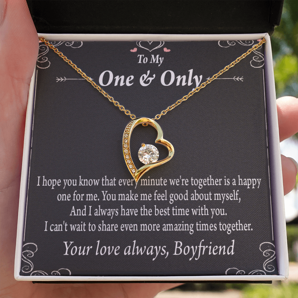 To My Girlfriend Girlfriend To More Amazing Times Together Forever Necklace w Message Card-Express Your Love Gifts