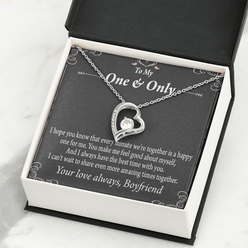 To My Girlfriend Girlfriend To More Amazing Times Together Forever Necklace w Message Card-Express Your Love Gifts