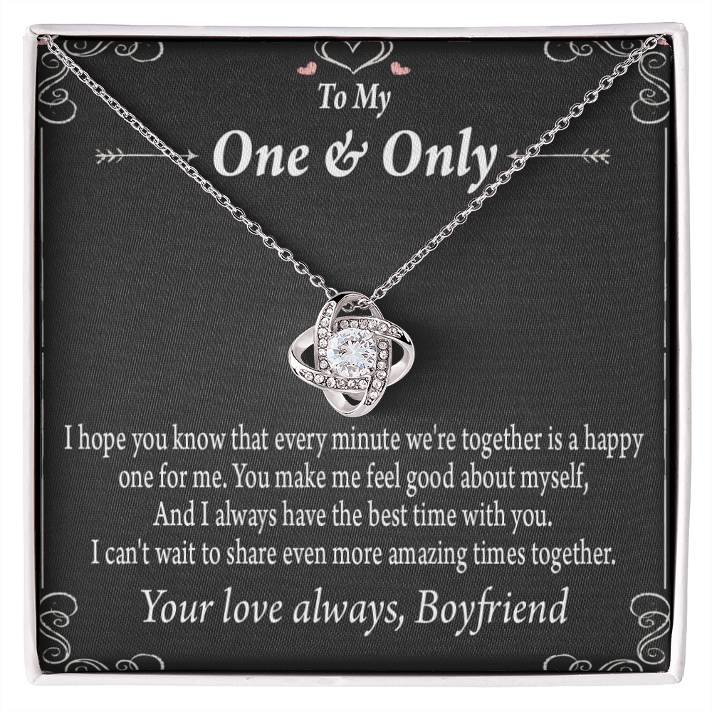 To My Girlfriend Girlfriend To More Amazing Times Together Infinity Knot Necklace Message Card-Express Your Love Gifts