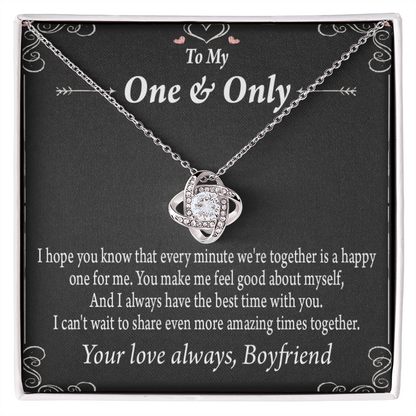 To My Girlfriend Girlfriend To More Amazing Times Together Infinity Knot Necklace Message Card-Express Your Love Gifts