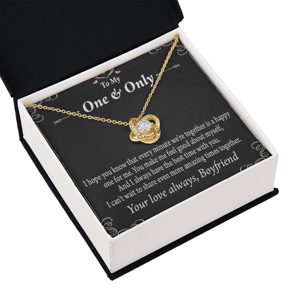 To My Girlfriend Girlfriend To More Amazing Times Together Infinity Knot Necklace Message Card-Express Your Love Gifts