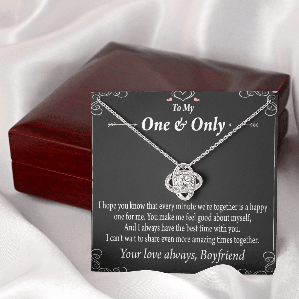 To My Girlfriend Girlfriend To More Amazing Times Together Infinity Knot Necklace Message Card-Express Your Love Gifts