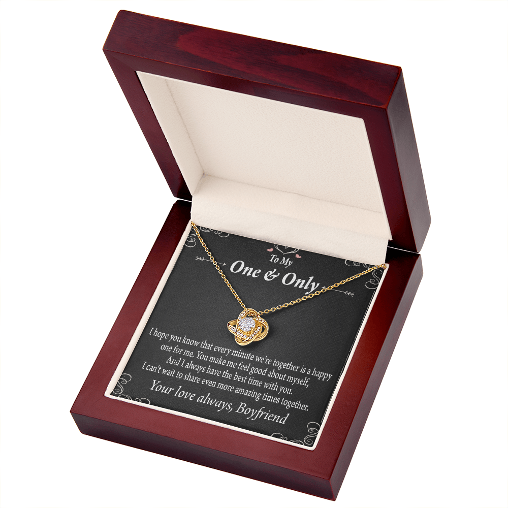 To My Girlfriend Girlfriend To More Amazing Times Together Infinity Knot Necklace Message Card-Express Your Love Gifts