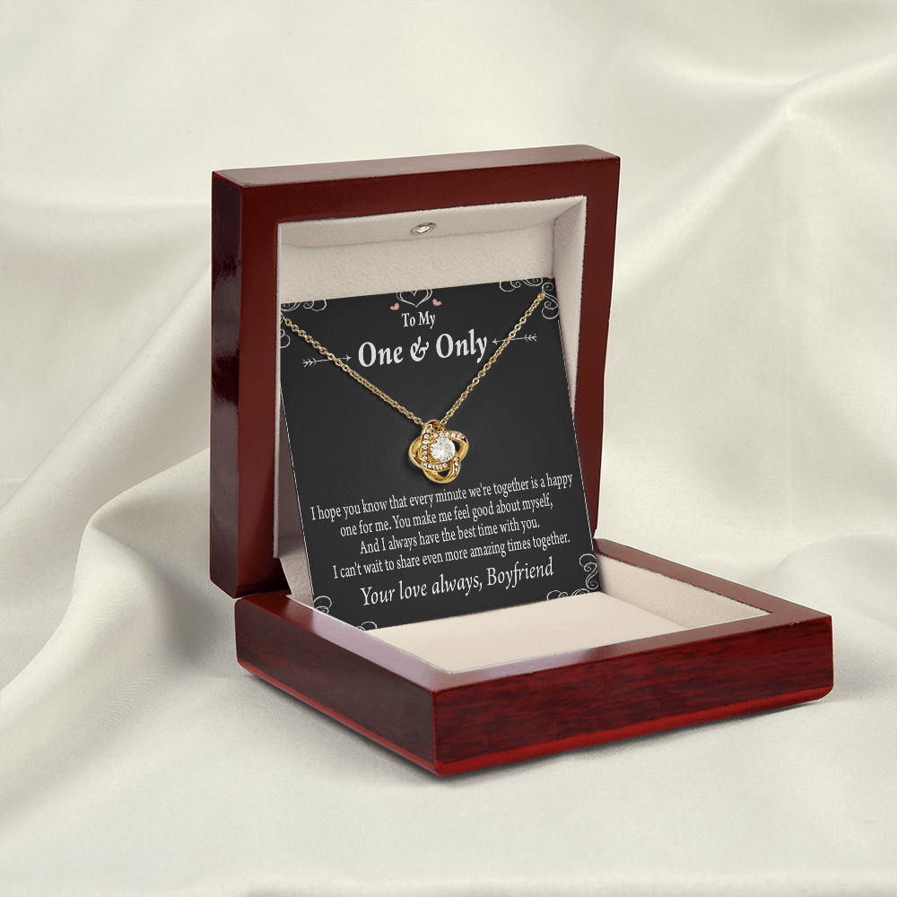 To My Girlfriend Girlfriend To More Amazing Times Together Infinity Knot Necklace Message Card-Express Your Love Gifts