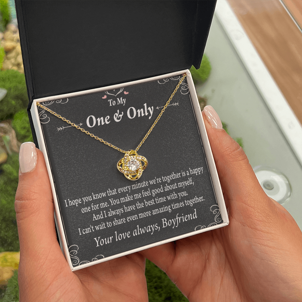 To My Girlfriend Girlfriend To More Amazing Times Together Infinity Knot Necklace Message Card-Express Your Love Gifts