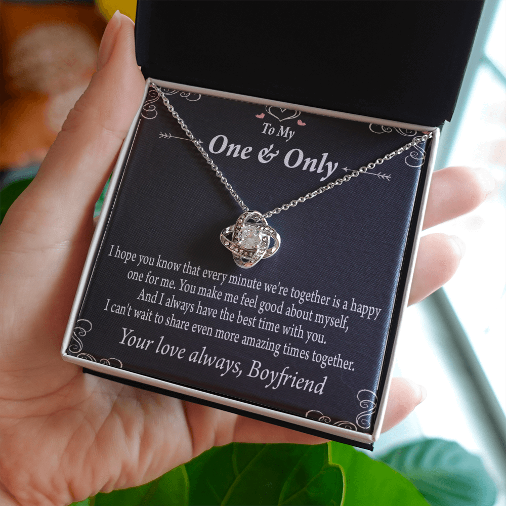 To My Girlfriend Girlfriend To More Amazing Times Together Infinity Knot Necklace Message Card-Express Your Love Gifts