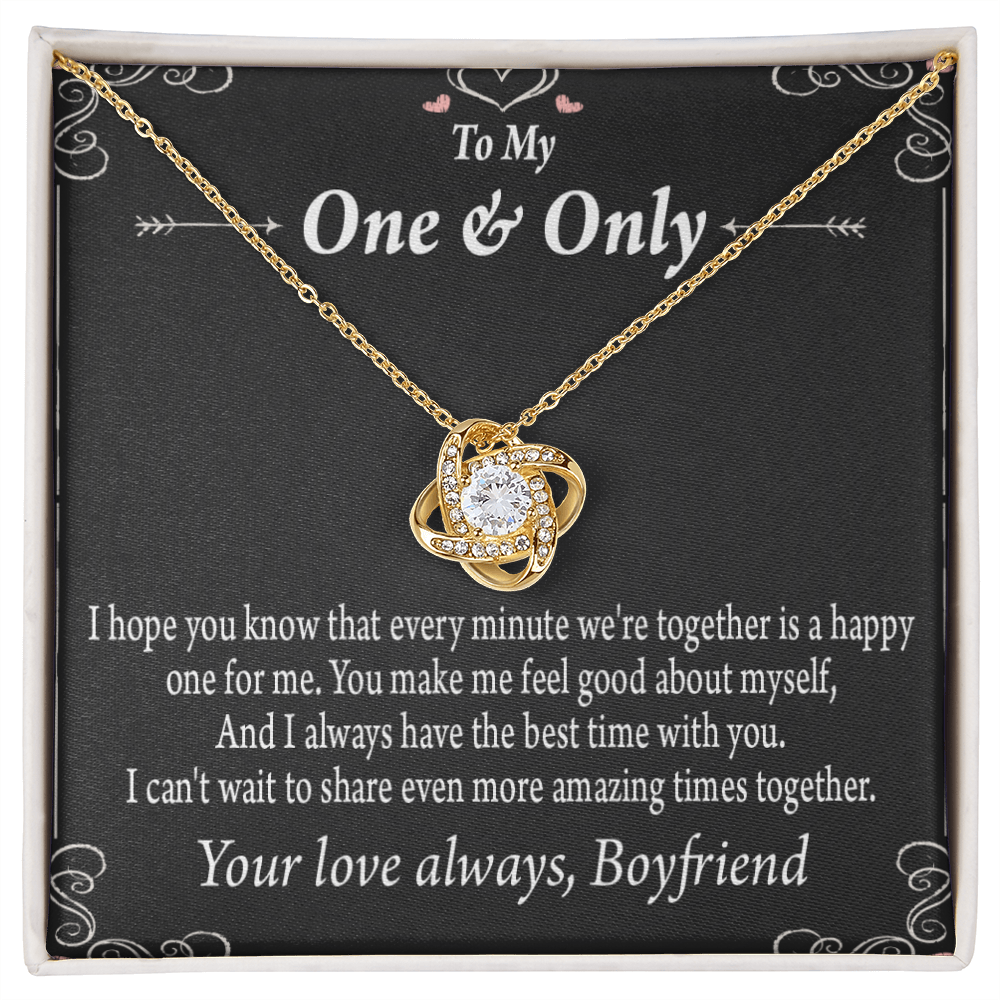 To My Girlfriend Girlfriend To More Amazing Times Together Infinity Knot Necklace Message Card-Express Your Love Gifts