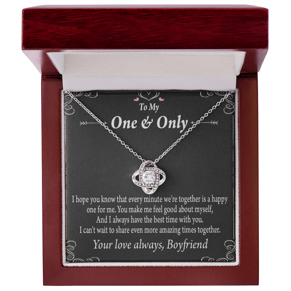 To My Girlfriend Girlfriend To More Amazing Times Together Infinity Knot Necklace Message Card-Express Your Love Gifts