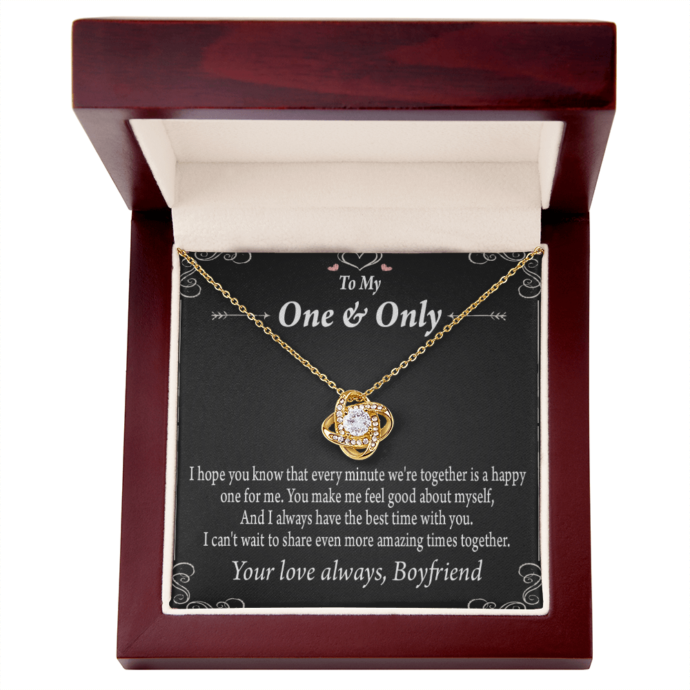 To My Girlfriend Girlfriend To More Amazing Times Together Infinity Knot Necklace Message Card-Express Your Love Gifts