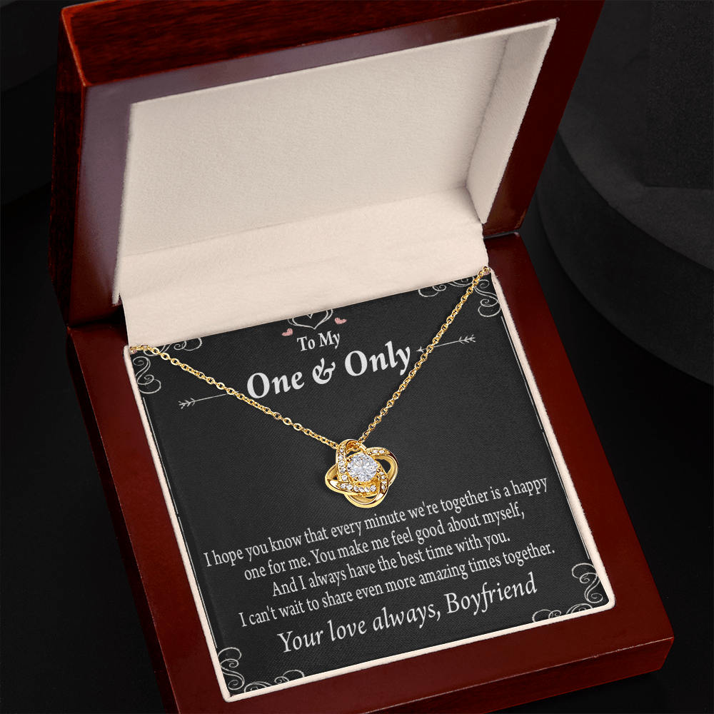 To My Girlfriend Girlfriend To More Amazing Times Together Infinity Knot Necklace Message Card-Express Your Love Gifts