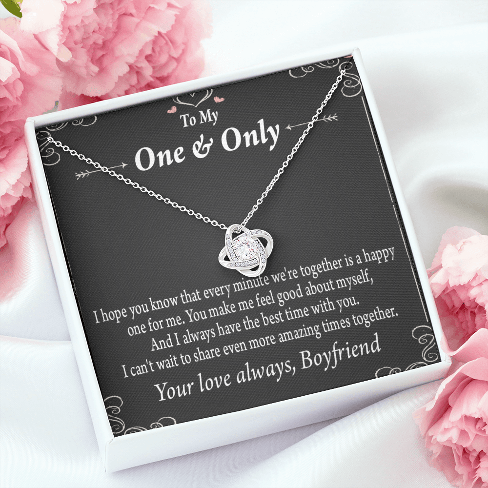 To My Girlfriend Girlfriend To More Amazing Times Together Infinity Knot Necklace Message Card-Express Your Love Gifts