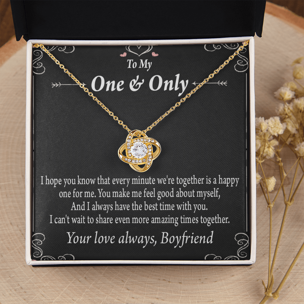To My Girlfriend Girlfriend To More Amazing Times Together Infinity Knot Necklace Message Card-Express Your Love Gifts