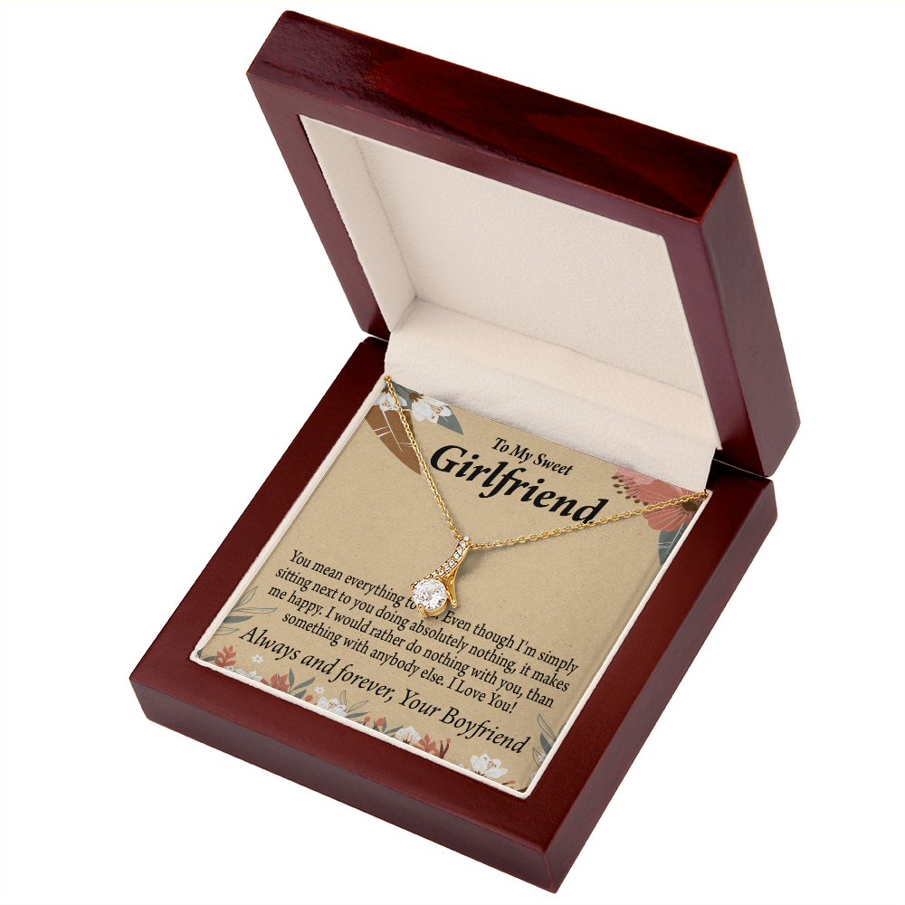 To My Girlfriend Girlfriend You Mean Everything To Me Alluring Ribbon Necklace Message Card-Express Your Love Gifts