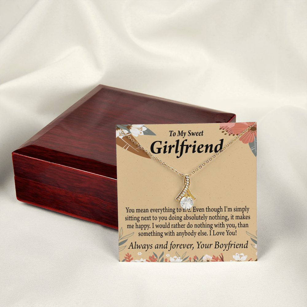 To My Girlfriend Girlfriend You Mean Everything To Me Alluring Ribbon Necklace Message Card-Express Your Love Gifts
