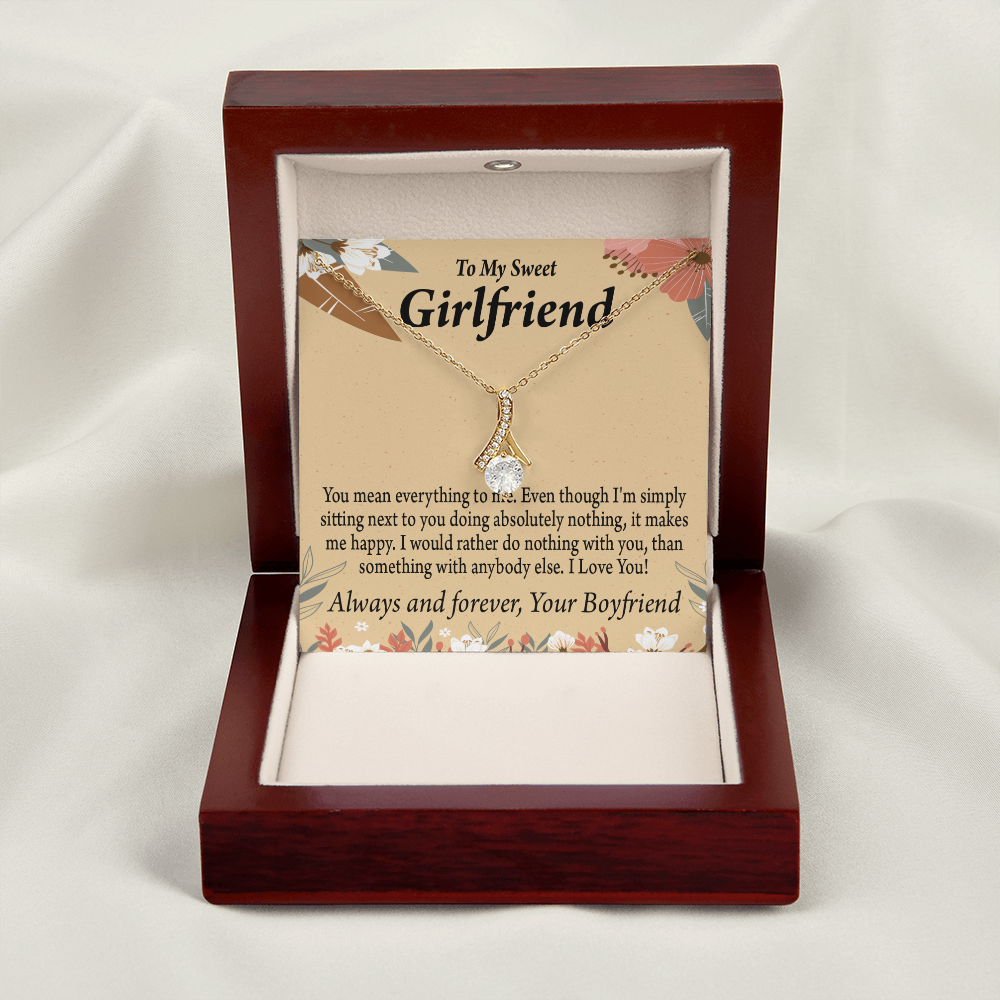 To My Girlfriend Girlfriend You Mean Everything To Me Alluring Ribbon Necklace Message Card-Express Your Love Gifts