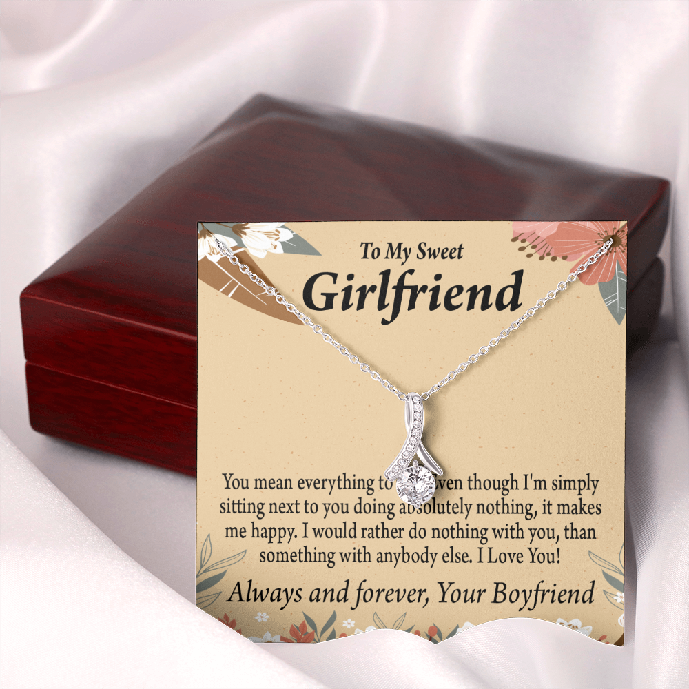 To My Girlfriend Girlfriend You Mean Everything To Me Alluring Ribbon Necklace Message Card-Express Your Love Gifts